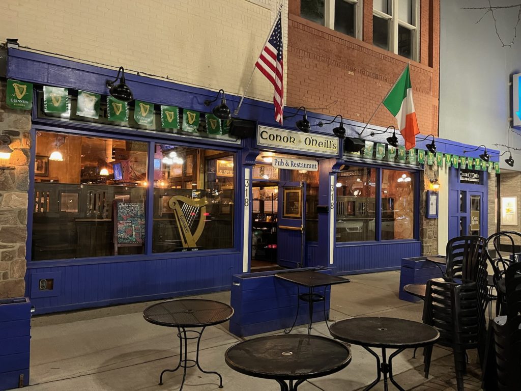 The exterior of Conor O'Neills in downtown Ann Arbor