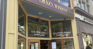 In front of Crazy Wisdom